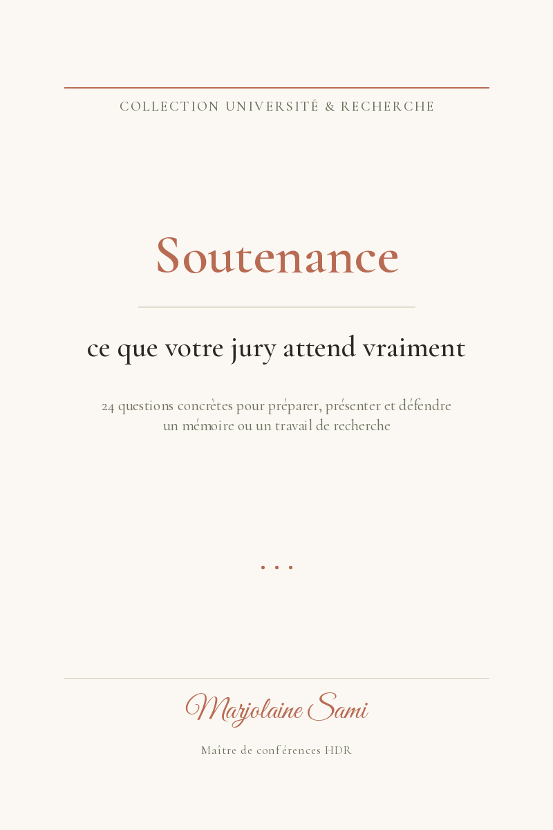 Couverture du guide Soutenance : ce que votre jury attend vraiment
